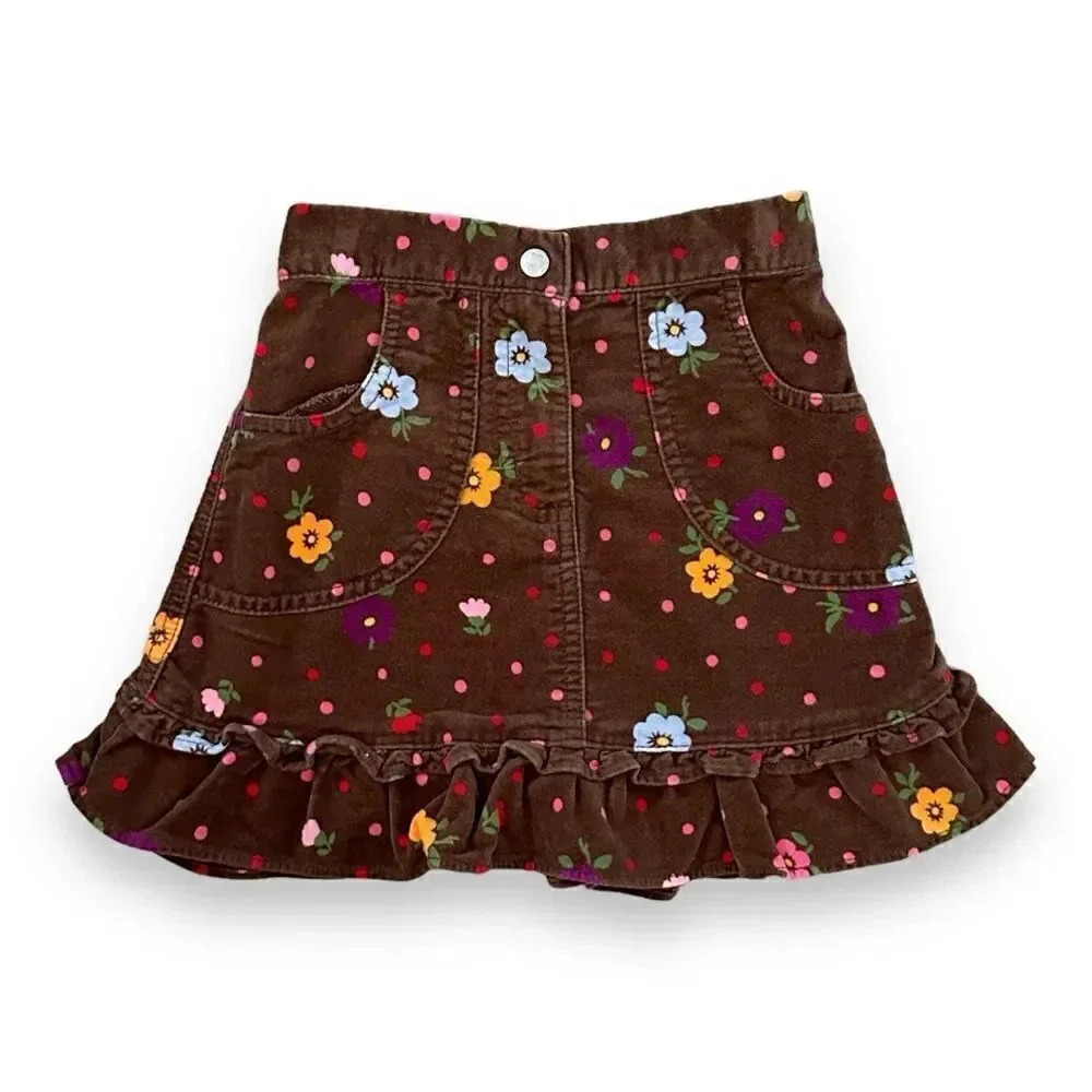 Hanna Andersson | Floral Velour Mini Skirt (4) 🤎